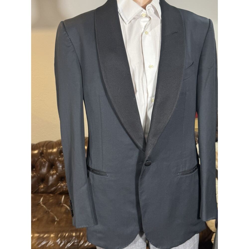 Tom Ford Midnight Blue Grossgrain Shawl Lapel Dinner Jacket Tuxedo 52 42R